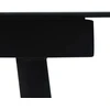 Sodo valgomojo stalas, juodas, 150x80x74cm, plienas ir stiklas