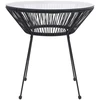 Sodo valgomojo stalas, juodas, 70x74cm, ratanas ir stiklas