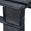 Sodo valgomojo stalas, juodas, 80x80x74cm, plienas ir stiklas