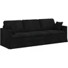 Sofa 2 pcs Juoda 228 x 78 x 80 cm Aksomas