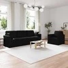 Sofa Sofos komplektas 2 pcs Juoda Aksomas