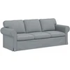 Sofa 2 pcs Šviesiai pilka Metalas