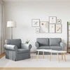Sofa 2 pcs Šviesiai pilka Metalas