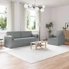Sofa 2 pcs Šviesiai pilka Metalas