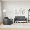 Sofa 2 pcs Tamsiai pilka Metalas