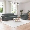 Sofa 2 pcs Tamsiai pilka Metalas