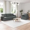 Sofa 2 pcs Tamsiai pilka Metalas