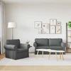Sofa 2 pcs Tamsiai pilka Metalas