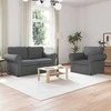 Sofa 2 pcs Tamsiai pilka Metalas