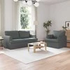 Sofa 2 pcs Tamsiai pilka Metalas