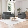Sofa 2 pcs Tamsiai pilka Metalas