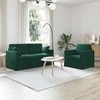 Sofa Sofos komplektas 2 pcs Tamsiai žalia 158 x 78 x 80 cm Aksomas