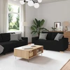 Sofa 3 vnt. Juoda Lino mišinio audinys