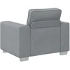 Sofa 3 pcs Šviesiai pilka 219 x 80 x 82 cm Lino mišinio audinys