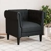 Fotelis Chesterfield krėslas, juodos spalvos, audinys