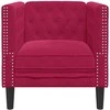 Fotelis Chesterfield krėslas, raudonojo vyno spalvos, aksomas