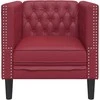 Fotelis Chesterfield krėslas, raudonojo vyno spalvos, dirbtinė oda