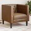 Sofa Chesterfield krėslas, rudos spalvos, dirbtinė versta oda
