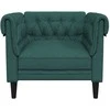 Sofa Chesterfield krėslas, tamsiai žalios spalvos, audinys