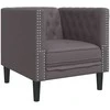 Sofa Chesterfield sofų komplektas, 3 dalių, pilkas, dirbtinė oda