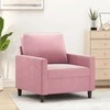 Sofa Krėslas, rožinės spalvos, 60cm, aksomas