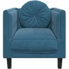 Sofa Krėslas su pagalvėle, mėlynos spalvos, aksomas