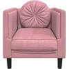Sofa Krėslas su pagalvėle, rožinės spalvos, aksomas