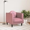 Sofa Krėslas su pagalvėle, rožinės spalvos, aksomas
