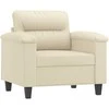 Sofa Krėslas su pakoja, kreminės spalvos, 60cm, dirbtinė oda