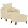 Sofa Krėslas su pakoja, kreminės spalvos, 60cm, audinys