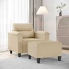 Sofa Krėslas su pakoja, kreminės spalvos, 60cm, mikropluošto audinys
