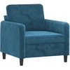 Sofa Krėslas su pakoja, mėlynos spalvos, 60cm, aksomas