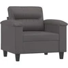 Sofa Krėslas su pakoja, pilkos spalvos, 60cm, dirbtinė oda