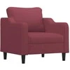 Sofa Krėslas su pakoja, raudonojo vyno spalvos, 60cm, audinys