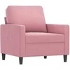 Sofa Krėslas su pakoja, rožinės spalvos, 60cm, aksomas