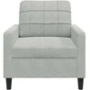 Sofa Krėslas, šviesiai pilkos spalvos, 60cm, aksomas