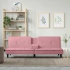 Sofa-lova su puodelių laikikliais, rožinės spalvos, aksomas