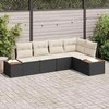 Sodo Sofų Rinkinys 5 pcs Juoda ir kreminė Poli ratanas
