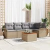Sofa Sodo Sofų Rinkinys 6 pcs Bežinė ir šviesiai pilka poliratanas