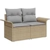 Sofa Sodo Sofų Rinkinys 6 pcs Bežinė ir šviesiai pilka poliratanas