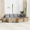 Sodo Sofų Rinkinys 7 pcs Smėlio 55 x 62 x 69 cm Poli ratanas