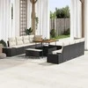 Sodo Sofų Rinkinys Juoda 264 x 62 x 85 cm Poli ratanas