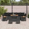 Sodo Sofų Rinkinys su pagalve 10 pcs Juoda