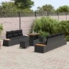 Sodo Sofų Rinkinys su pagalve 10 pcs Juoda Poli ratanas