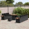 Sodo Sofų Rinkinys su pagalve 10 pcs Juoda