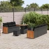 Sodo Sofų Rinkinys su pagalve 10 pcs Juoda