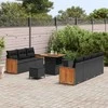 Sodo Sofų Rinkinys su pagalve 10 pcs Juoda