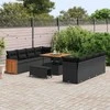 Sodo Sofų Rinkinys su pagalve 11 pcs Juoda