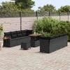 Sodo Sofų Rinkinys su pagalve 11 pcs Juoda