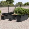 Sodo Sofų Rinkinys su pagalve 11 pcs Juoda